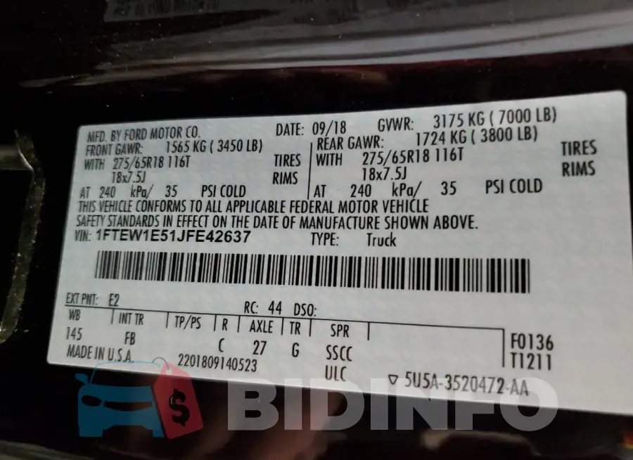 1FTEW1E51JFE42637 Photo# 12