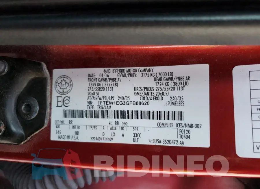 1FTEW1EG3GFB88620 Photo# 12