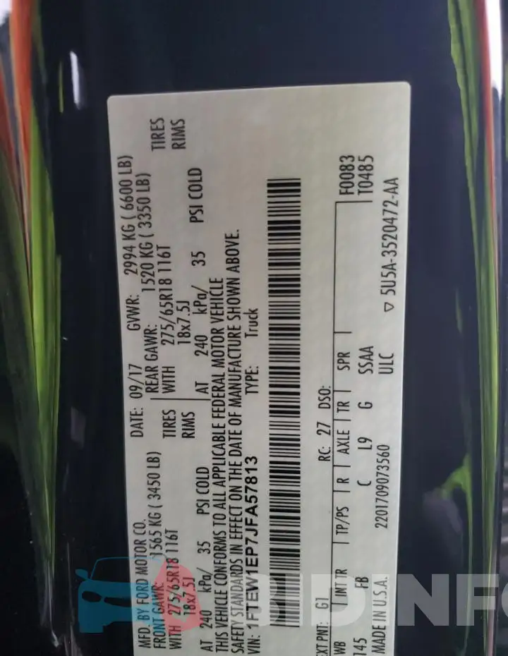 1FTEW1EP7JFA57813 Photo# 12