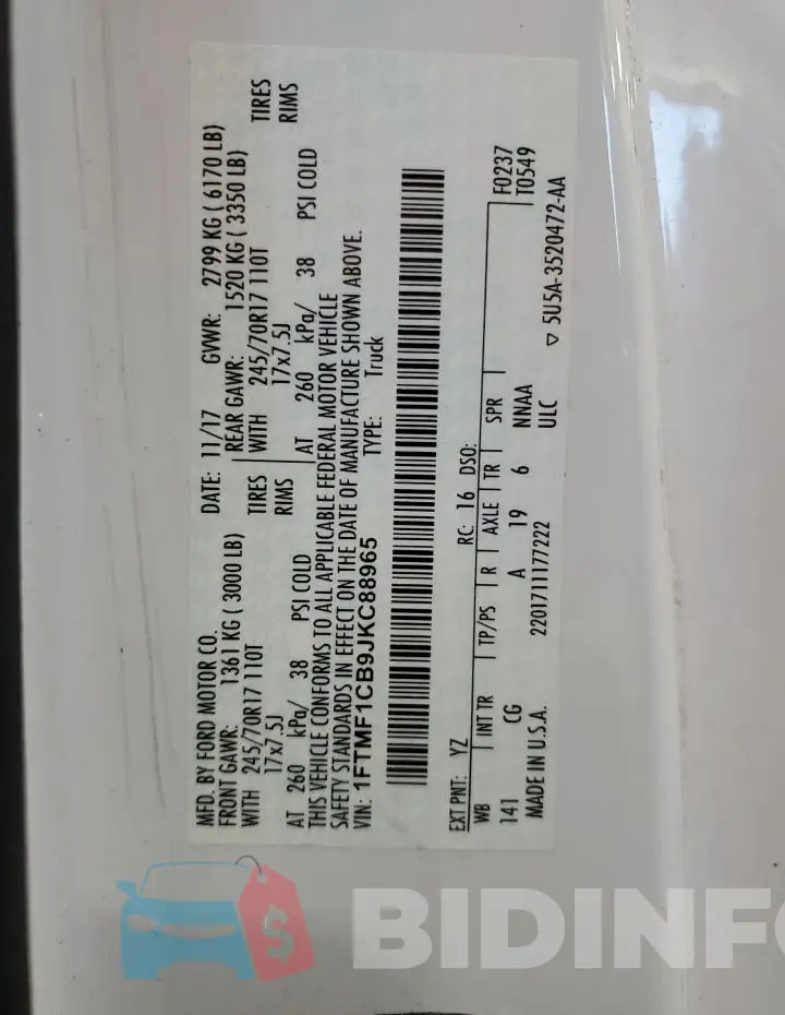 1FTMF1CB9JKC88965 Photo# 12