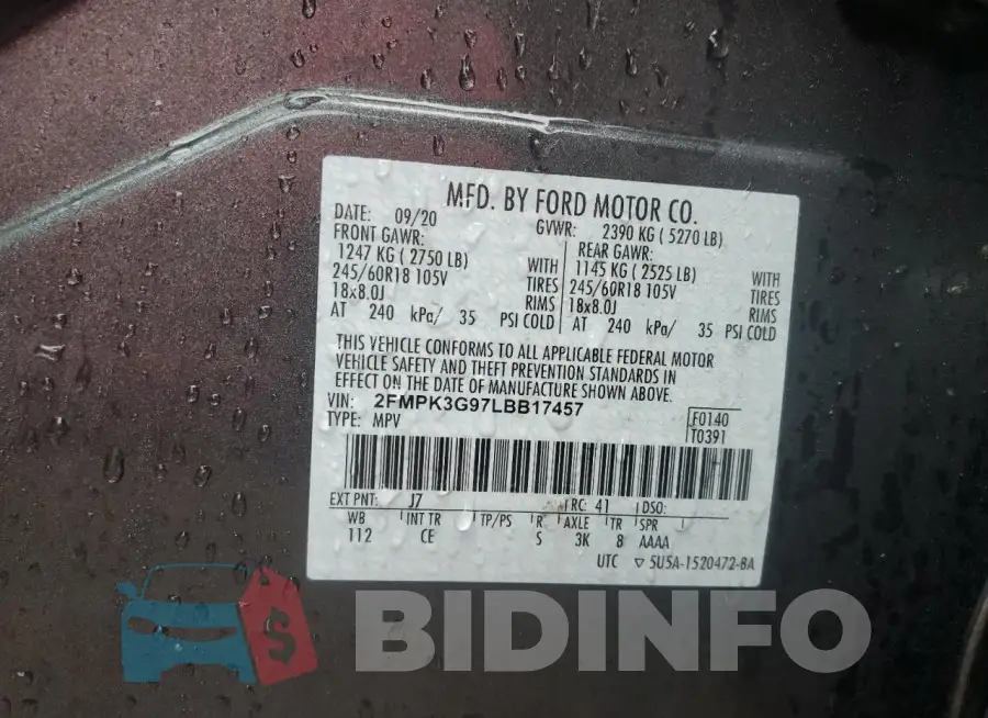 2FMPK3G97LBB17457 Photo# 13