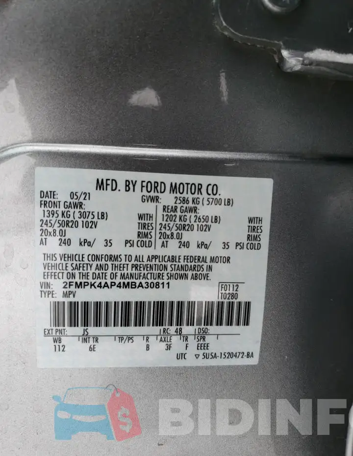 2FMPK4AP4MBA30811 Photo# 13