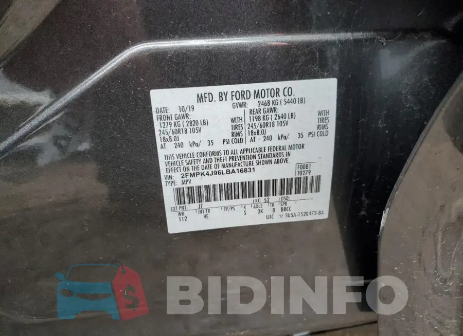 2FMPK4J96LBA16831 Photo# 13