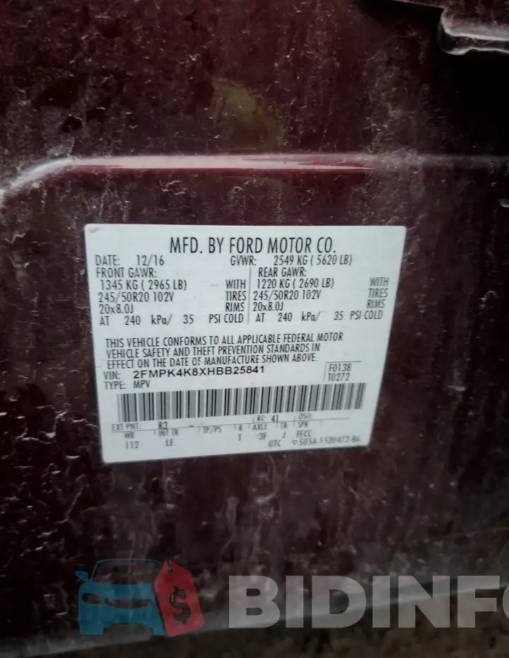 2FMPK4K8XHBB25841 Photo# 12