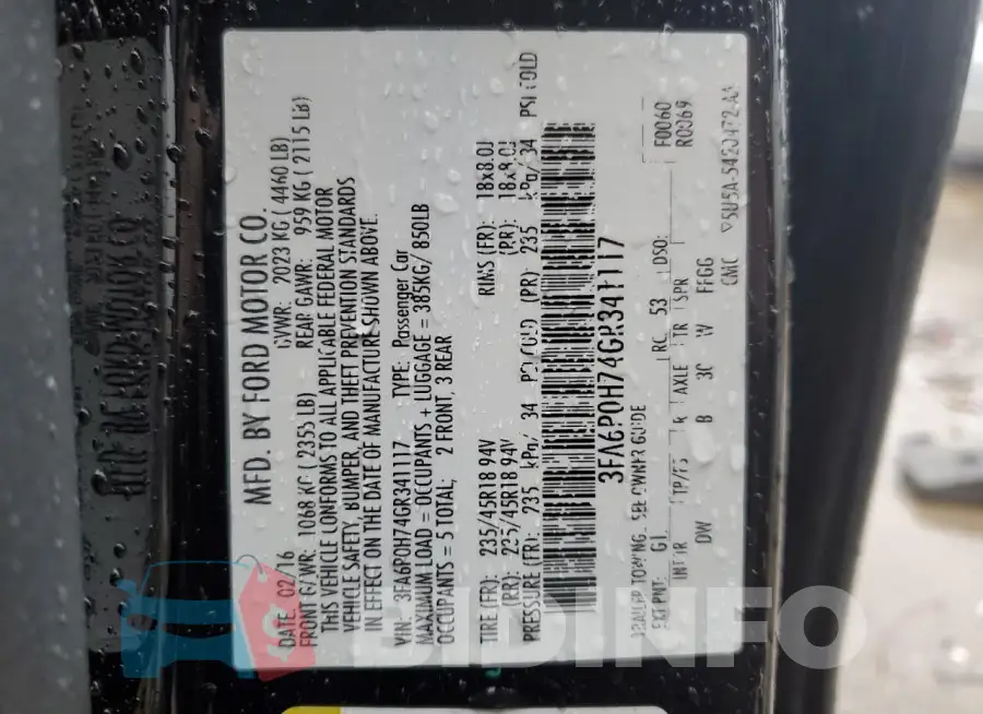 3FA6P0H74GR341117 Photo# 12