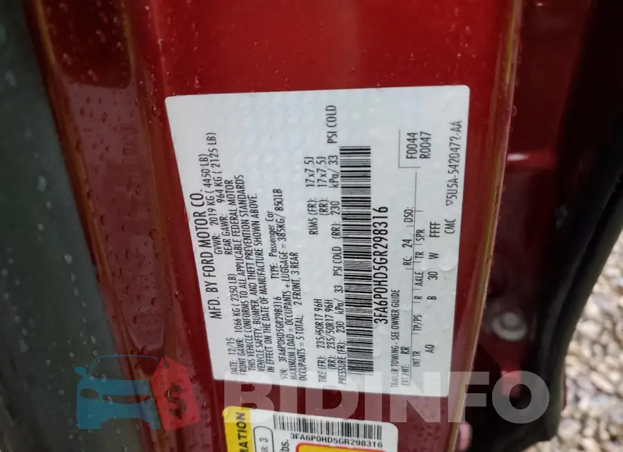 3FA6P0HD5GR298316 Photo# 12
