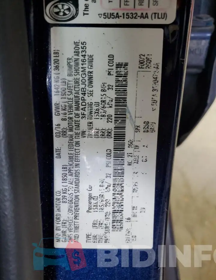 3FADP4BJ0GM164355 Photo# 12