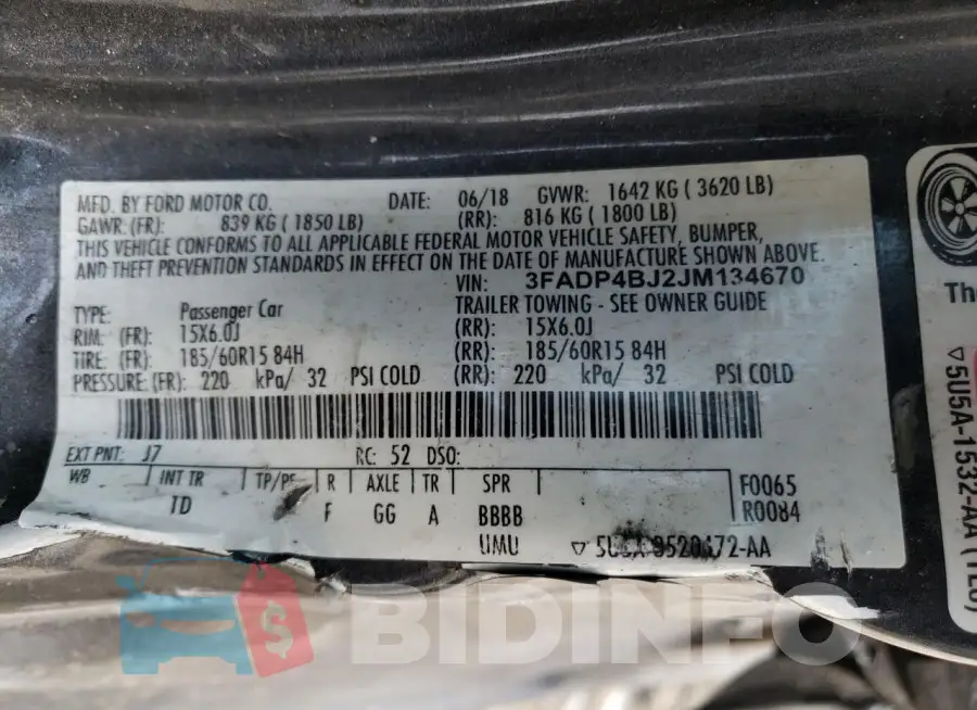 3FADP4BJ2JM134670 Photo# 12