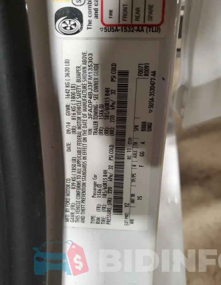3FADP4BJ3FM135303 Photo# 12
