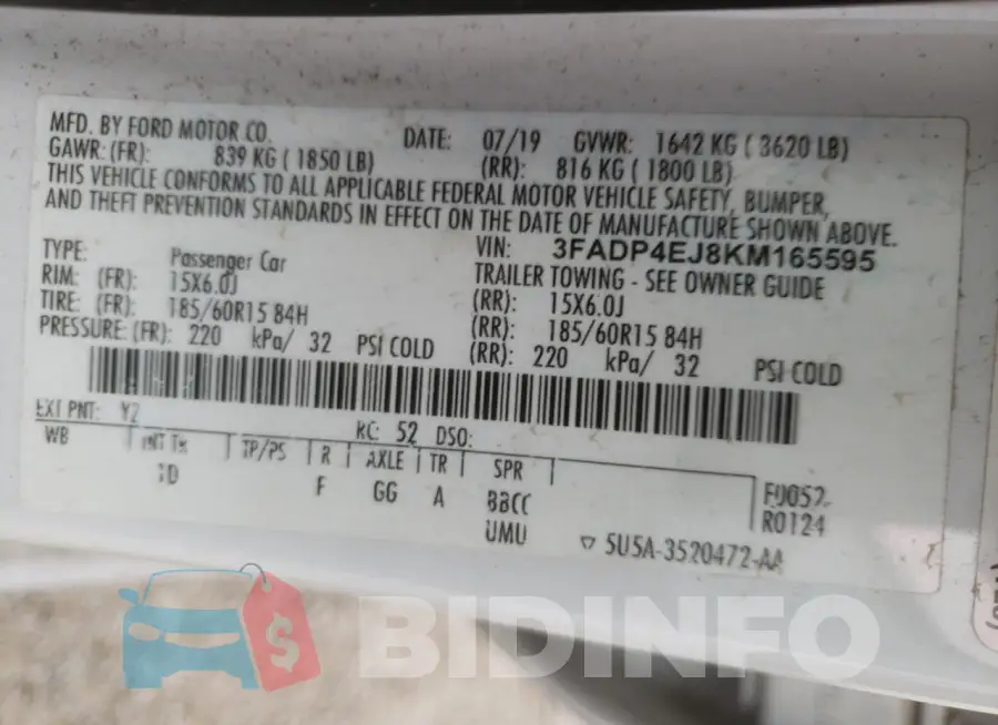3FADP4EJ8KM165595 Photo# 12
