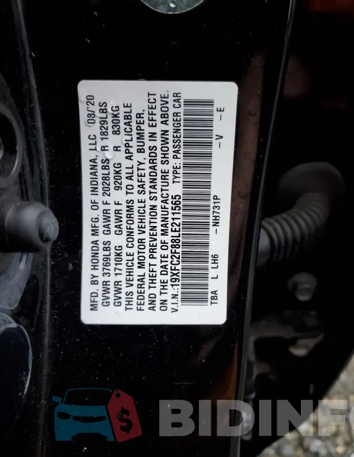 19XFC2F88LE211565 Photo# 12