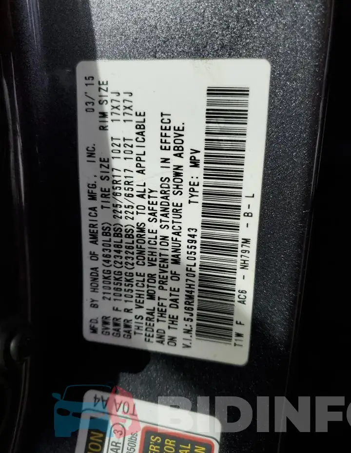 5J6RM4H70FL055943 Photo# 13