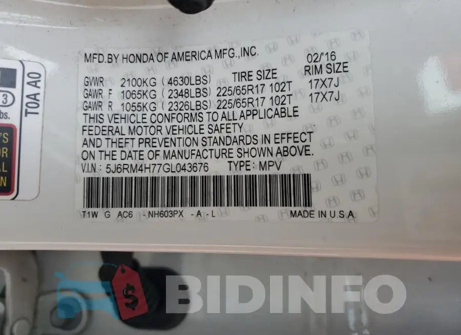 5J6RM4H77GL043676 Photo# 13