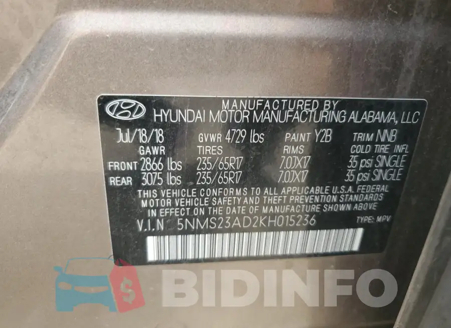 5NMS23AD2KH015236 Photo# 13