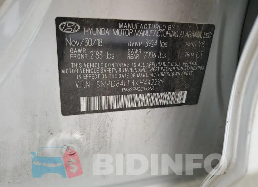 5NPD84LF4KH442299 Photo# 12