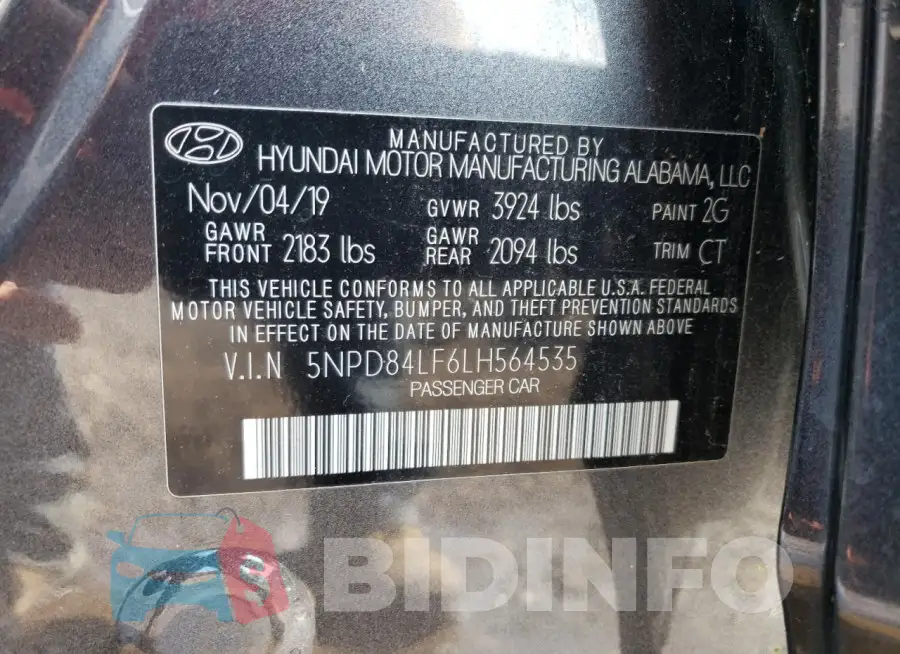 5NPD84LF6LH564535 Photo# 13