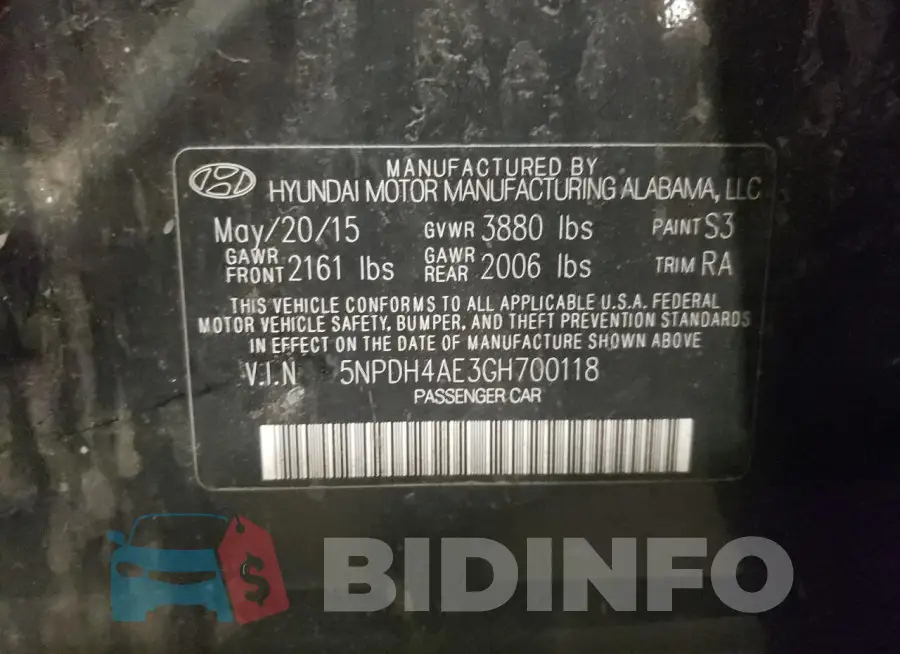5NPDH4AE3GH700118 Photo# 12