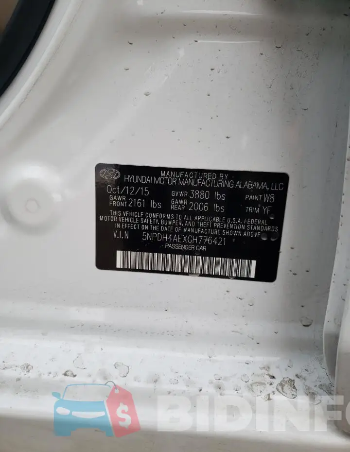 5NPDH4AEXGH776421 Photo# 12