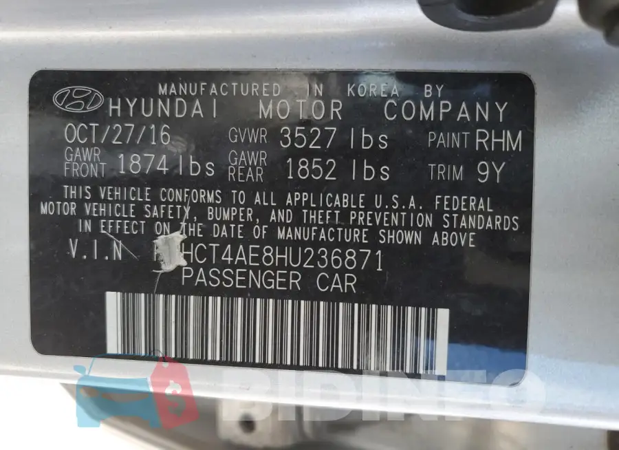 KMHCT4AE8HU236871 Photo# 12