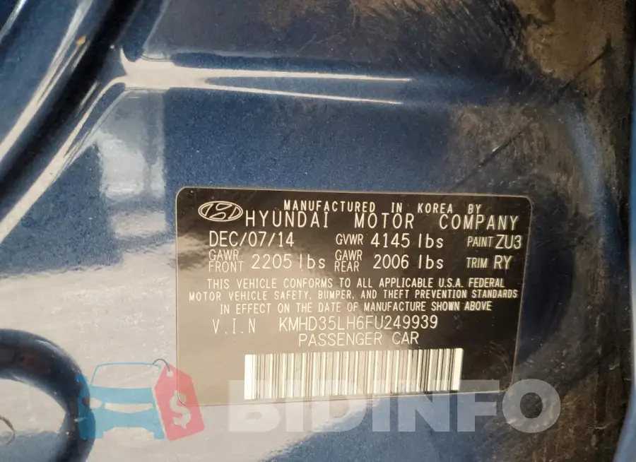 KMHD35LH6FU249939 Photo# 12