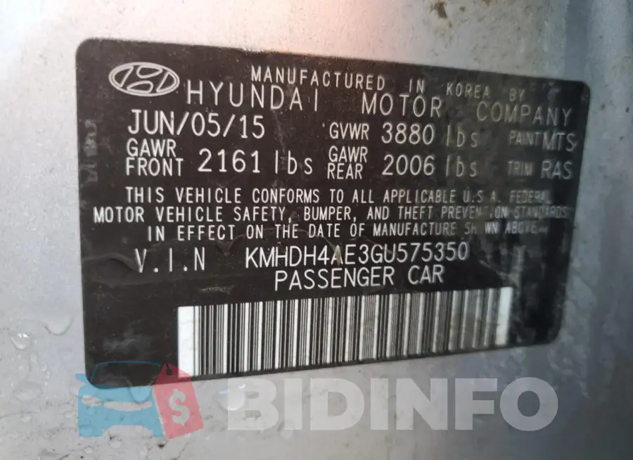 KMHDH4AE3GU575350 Photo# 12