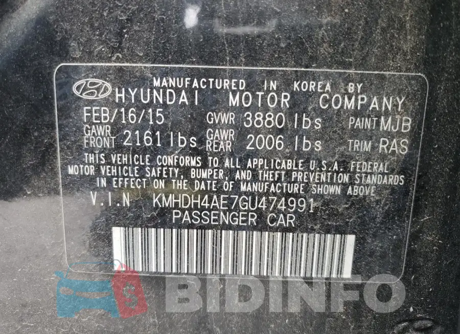 KMHDH4AE7GU474991 Photo# 12