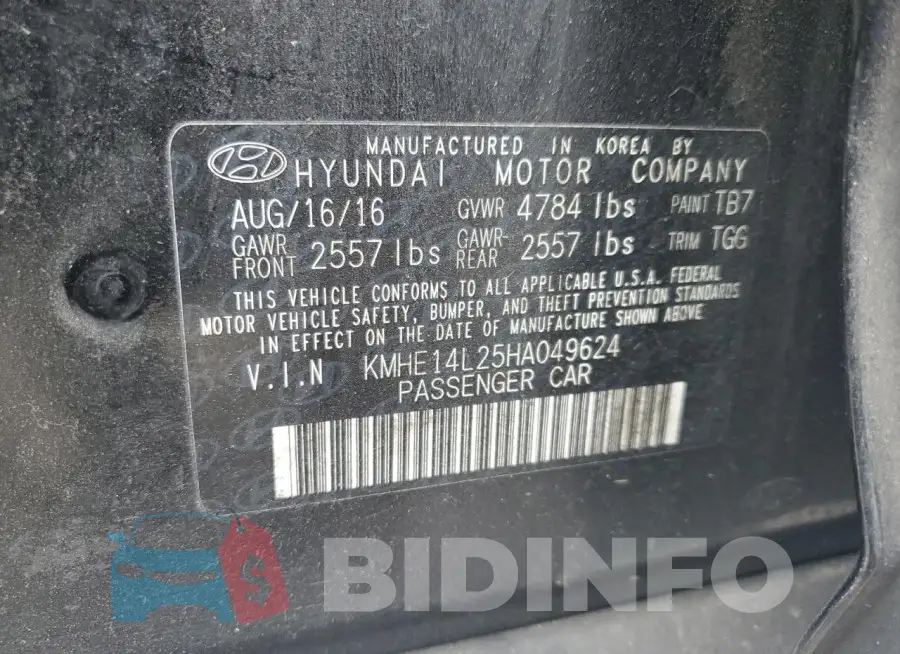 KMHE14L25HA049624 Photo# 12