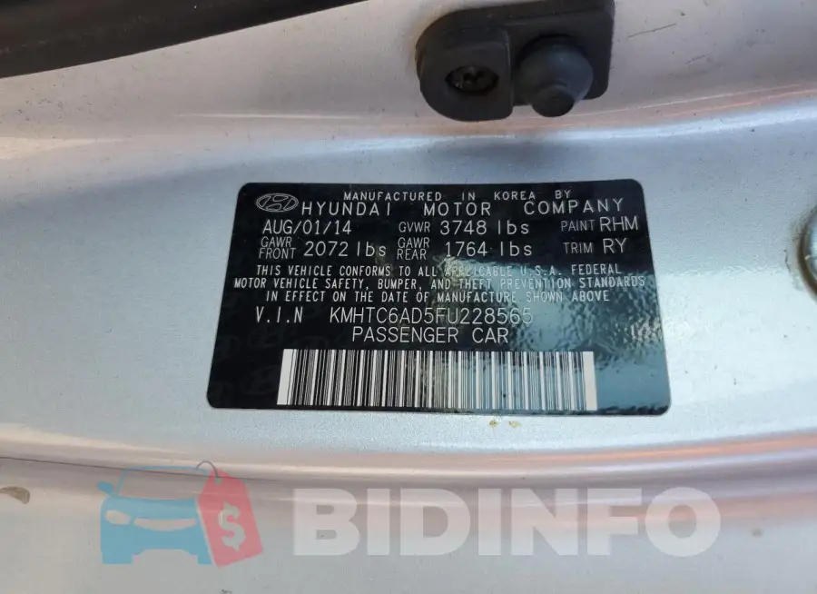 KMHTC6AD5FU228565 Photo# 12