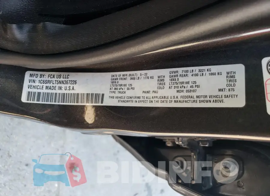 1C6SRFLT5NN367226 Photo# 12