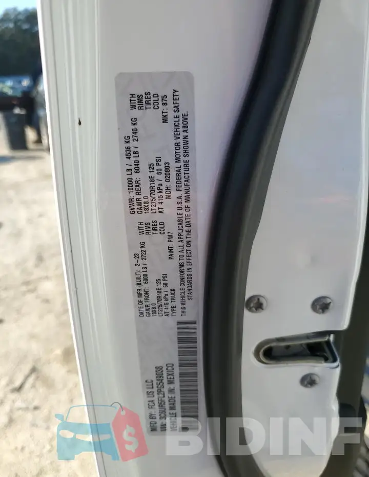 3C6UR5FL2PG549038 Photo# 13