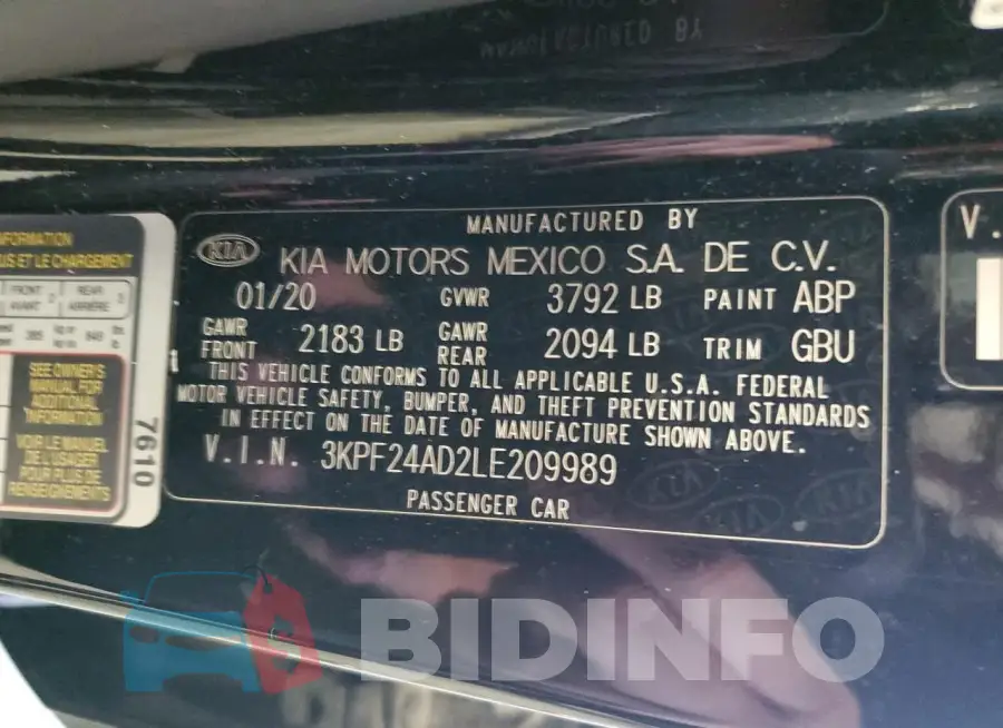 3KPF24AD2LE209989 Photo# 13