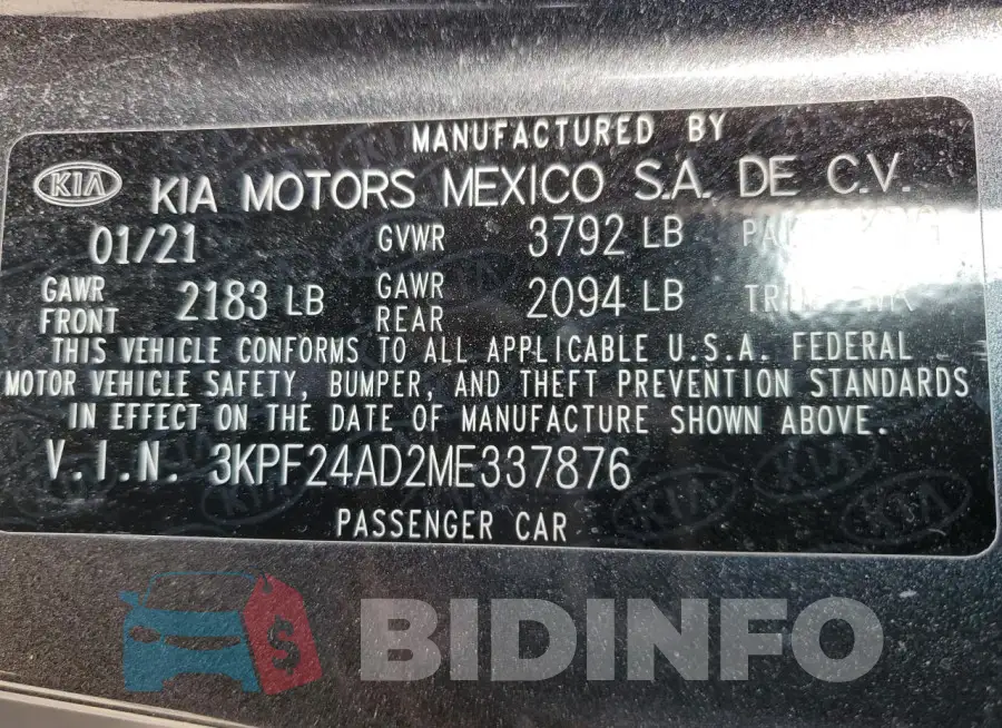 3KPF24AD2ME337876 Photo# 12