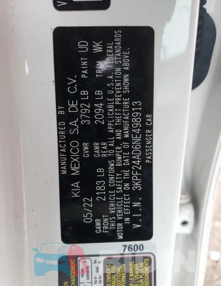 3KPF24AD6NE498913 Photo# 12
