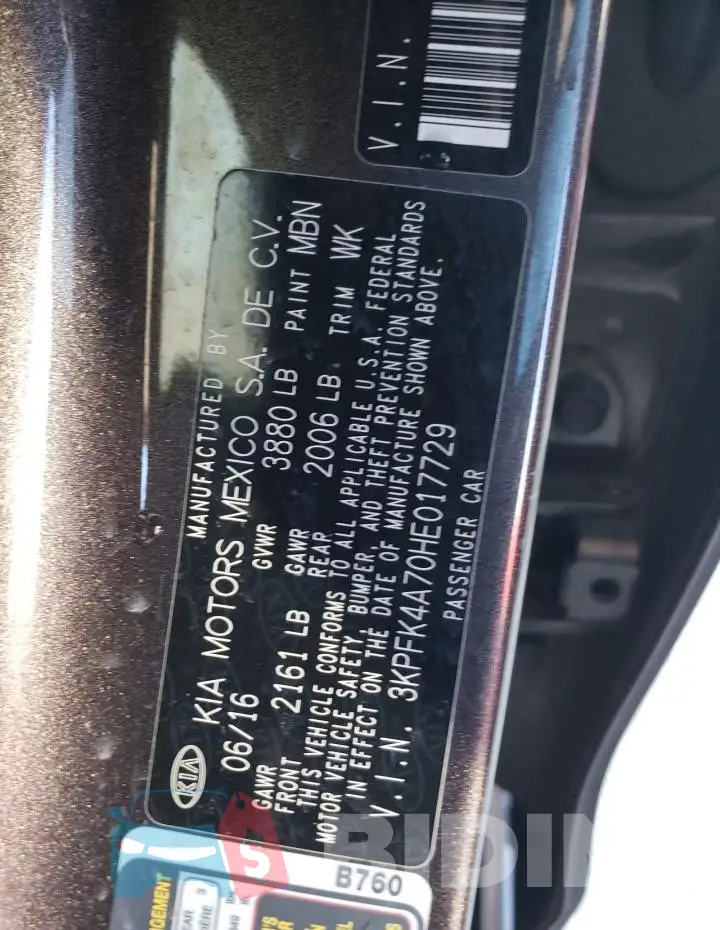3KPFK4A70HE017729 Photo# 12