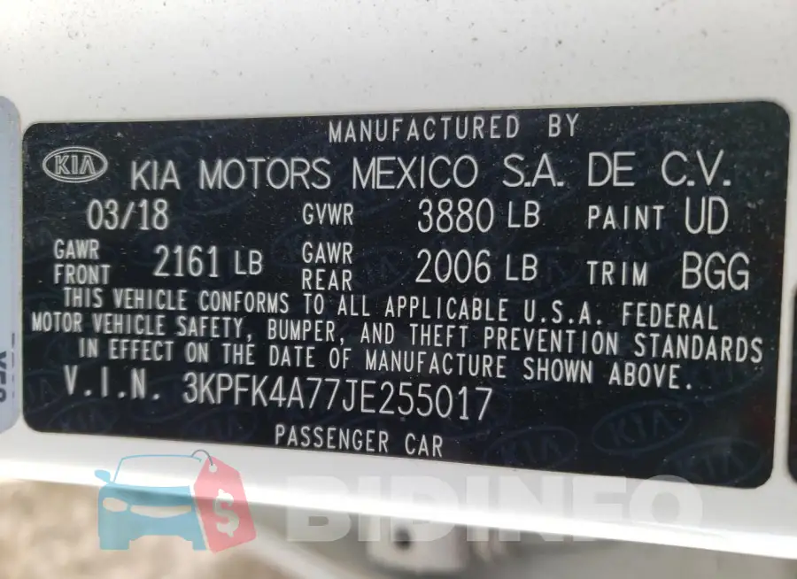 3KPFK4A77JE255017 Photo# 12