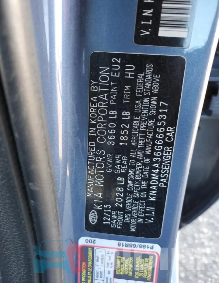 KNADM4A36G6665317 Photo# 12