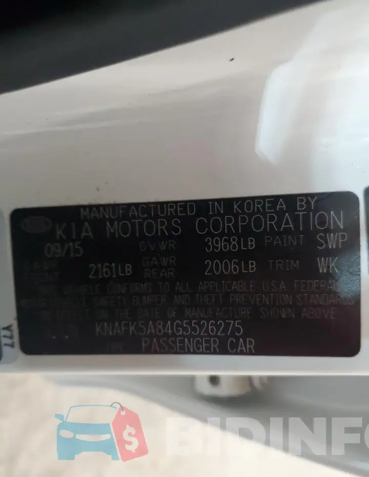 KNAFK5A84G5526275 Photo# 12