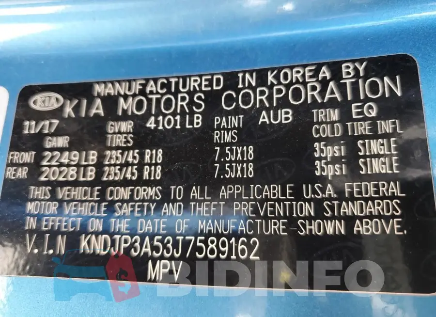 KNDJP3A53J7589162 Photo# 13