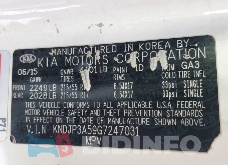KNDJP3A59G7247031 Photo# 14