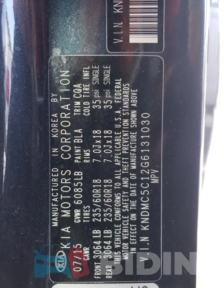KNDMC5C12G6131030 Photo# 13