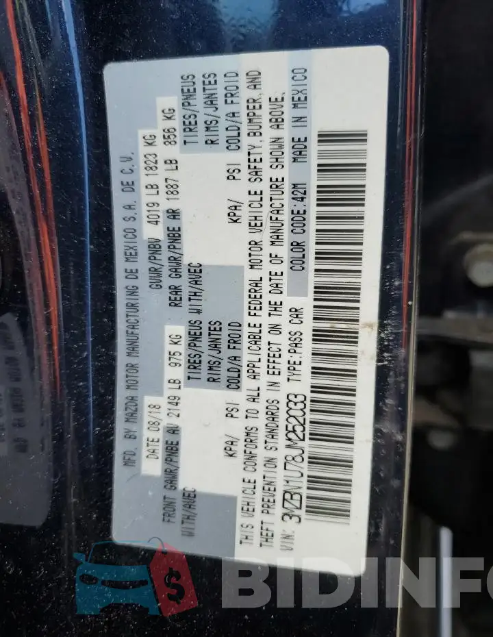 3MZBN1U78JM252033 Photo# 12