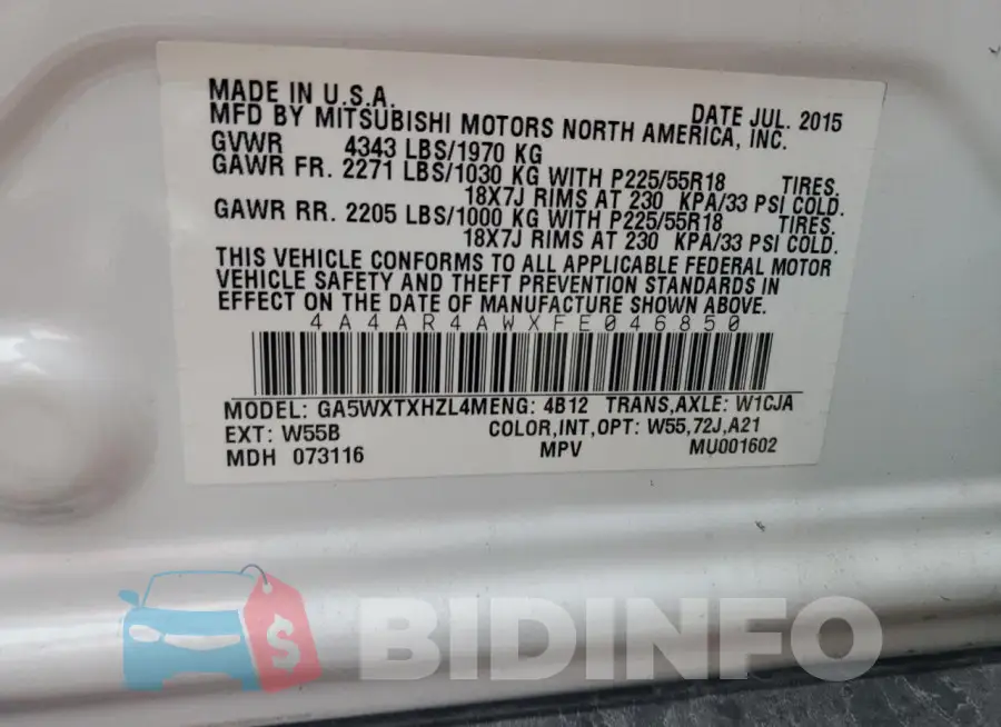 4A4AR4AWXFE046850 Photo# 14