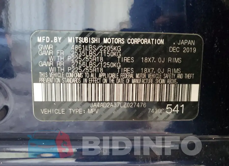 JA4AD2A37LZ027476 Photo# 12