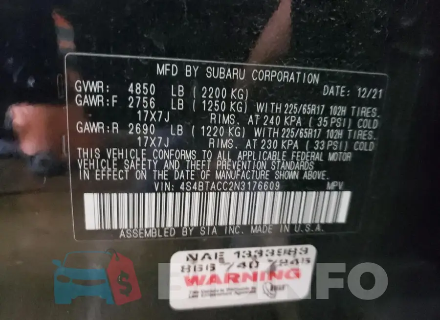 4S4BTACC2N3176609 Photo# 12