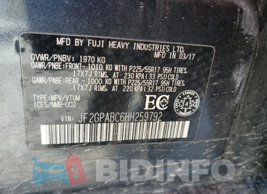 JF2GPABC6HH259792 Photo# 12