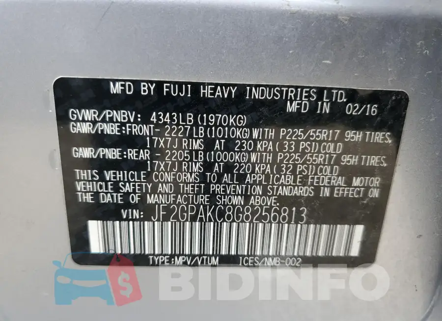 JF2GPAKC8G8256813 Photo# 13
