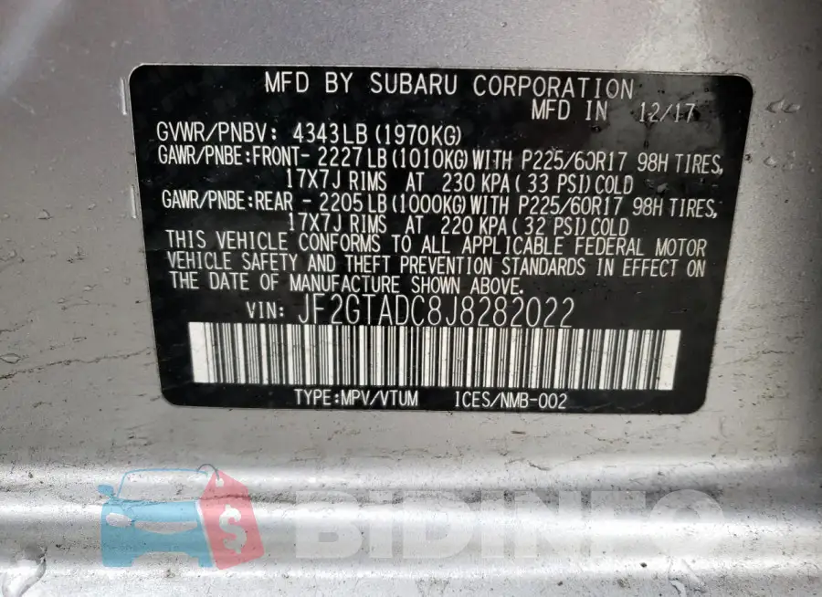 JF2GTADC8J8282022 Photo# 13