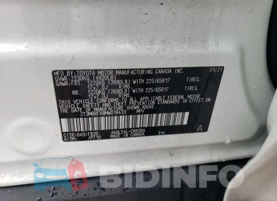 2T3M6RFV8MW018433 Photo# 12