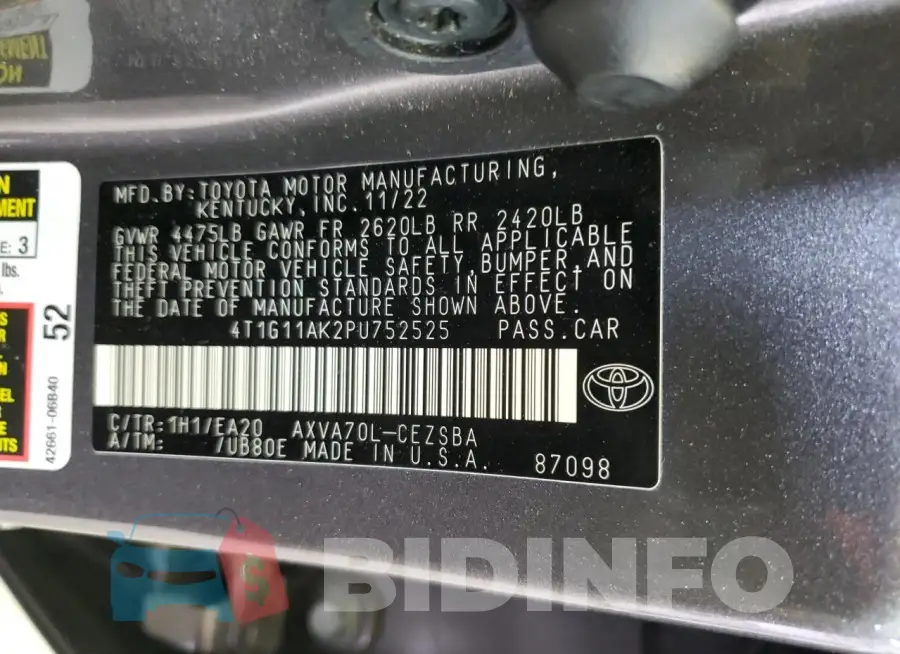 4T1G11AK2PU752525 Photo# 13