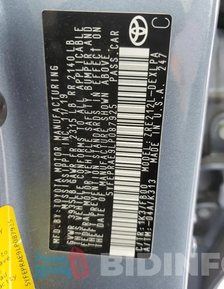 5YFEPRAE9LP087925 Photo# 12